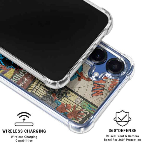 Marvel Classic Comics Amazing Spider-Man Collage Galaxy S25 Clear Case